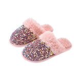 Home Fashion Sequined Plush Slippers_Cwshs0830
