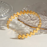 18K GOLD STAINLESS STEEL OVAL BEAD CUFF BRACELET_CWAJE4896