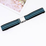 ALLOY BUCKLE ADJUSTABLE ELASTIC BRAIDED BELT_CWABE0676