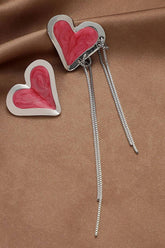 SILVER NEEDLE LOVE CHAIN TASSEL EARRINGS_CWAJE204