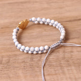 HEART WHITE STONE BEADS YOGA FRIENDSHIP BRACELET_CWAJE3953