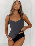 Y2K Style Sexy Solid Color Slim-Fit Tank Top