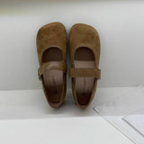 FLAT SUEDE MARY JANES WITH METAL BUCKLE_CWSHF0162