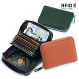 COIN PURSE ZIPPER GENUINE LEATHER CARD HOLDER_CWAB3831