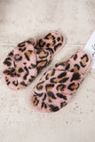 LEOPARD PATTERN CROSS FLUFFY HOME BEDROOM SLIPPERS_CWSHS0227