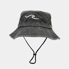 Vintage Embroidered Wave Fisherman Hat_Cwah3792