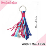 Womens Leather Tassel Bag Charm With Keychain_Cuab00437
