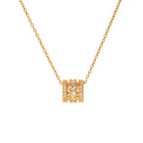 Versatile 18K Round Zirconia Necklace_Cwaha0905