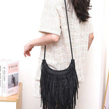 Cwab4542_Soft Leather Tassel Shoulder Bag