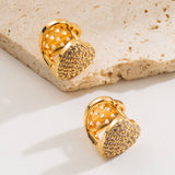 GOLD PLATED HOOP EARRINGS TRENDY STYLE_CWMM8527