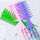 Three-Pronged Large-Tooth Wide-Tooth Textured Comb_Cwmm0914