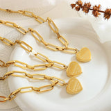 Valentines Day Heart-Shaped Gold-Plated Necklace