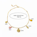 OCEAN STYLE STEEL NECKLACE WITH TURTLE SEAHORSE_CWMM8849