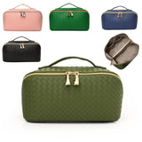 NEW WOVEN PU LEATHER LARGE CAPACITY COSMETIC BAG_CWAB4463