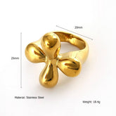 Trendy 18K Gold Plated Steel Statement Ring_Cwmm8937
