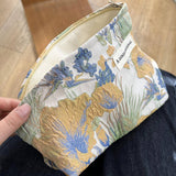 Jacquard Floral Makeup Bag Large Travel Wash Pouch_Cuab00716