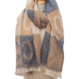 LETTER JACQUARD SCARF WINTER SHORT FRINGE WRAP_CWASC0863