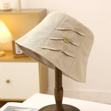 PLEATED SUN PROTECTION BUCKET HAT_CWAB2844