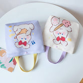CUTE BUNNY TOTE BAG FOR GIRLS SPRING LUNCH BAG_CWAB5674