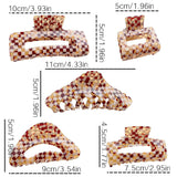 Simple Retro Style Hollow Plaid Hair Claw Clip_Cwaha0736