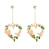OIL PAINTING CHERRY BLOSSOM RABBIT EARRINGS_CWAJE2422