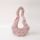 Winter Pleated Shoulder Bag Fashionable Plush Bag_Cwab3953
