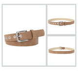 Frosted Textured Pin Buckle Pu Belt