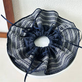 Blue Stripe Denim Scrunchie Retro Style_Cwaha07612