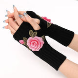 Fashion Flower Knitted Gloves_Cwag0105