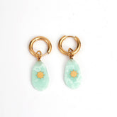 Vintage Steel Necklace Earrings With Stone_Cwmm8847