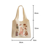 LITERARY STYLE CANVAS TOTE BAG FOR WOMEN LARGE_CWAB5654