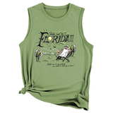 Trendy Loose Fit Tank, Funny Print For Women