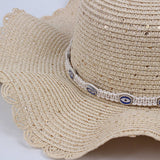 Women Casual Visor Dome Wave Brim Straw Hat_Cwah1197