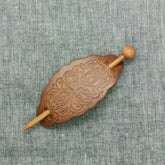 FLORAL TOTEM PAINTED FAUX LEATHER HAIR STICK_CWAHA6383