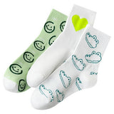 Women'S Middle Tube Cute Smile Pattern Socks_Cwms0513