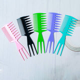 Three-Pronged Large-Tooth Wide-Tooth Textured Comb_Cwmm0914