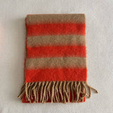 BLUE BROWN STRIPE SCARF THICK WINTER WRAP_CWASC2332