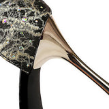 Women Retro Rhinestone Pearl Flower High Heels