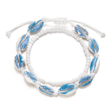 HAND WOVEN BEACH COLORED SHELL RICE BEAD BRACELET_CWAJE2426