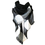 RAINBOW PLAID SCARF TRIANGLE WINTER SHAWL_CWASC0116