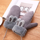 Women'S Winter Cute Thick Fleece Warm Gloves_Cwag0270
