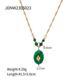 NEW LIGHT LUXURY MALACHITE PENDANT NECKLACE_CWAJE1435