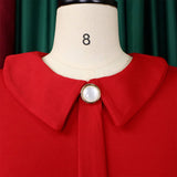 MESH AND PLEATED COMMUTER PLUS SIZE DRESS_CWDMD3678