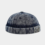 Washed Denim Brimless Sailor Cap Unisex_Cwah04670