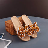 LINEN INDOOR SLIPPERS FOR WOMEN NON SLIP_CWSHF0208