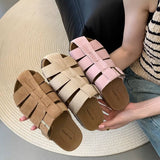 LEATHER CLOSED TOE SLIP ON FLAT MULE SANDALS_CWSHF0151