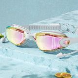 HD ANTI FOG SILICONE SWIM GOGGLES MIRRORED LENS_CWMM6634