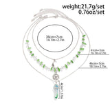 STACKED FLORAL TASSEL GRAVEL BEADED NECKLACE_CWAJE1816