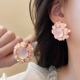 SWEET GIRLY ROUND FLOWER EARRINGS_CWAJE2345