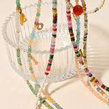 ELEGANT HANDMADE STONE NECKLACE WITH STEEL PENDANT_CWMM8818